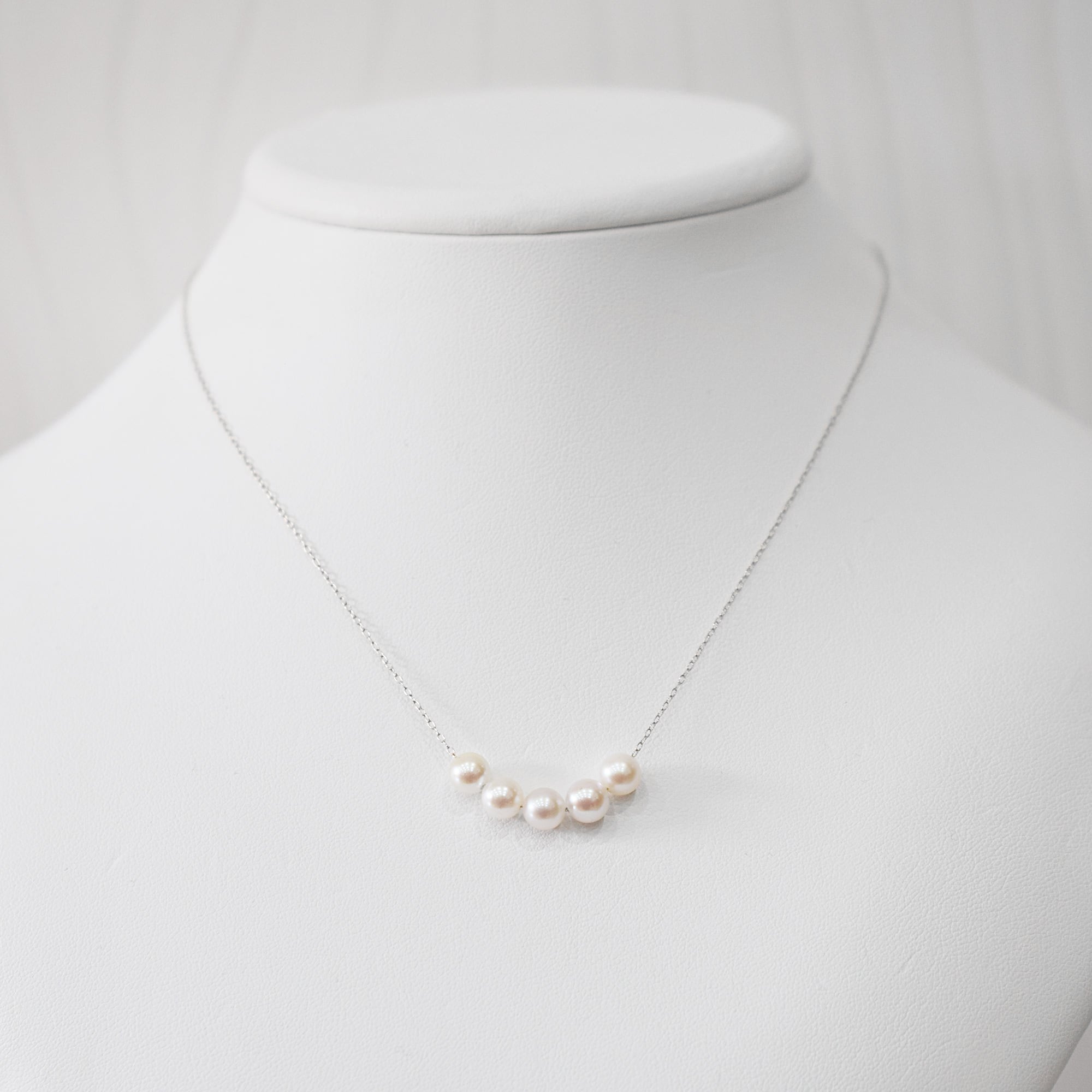 pearl669］6mm - 6.5mm 5粒 スルーネックレス ネックレス ホワイト