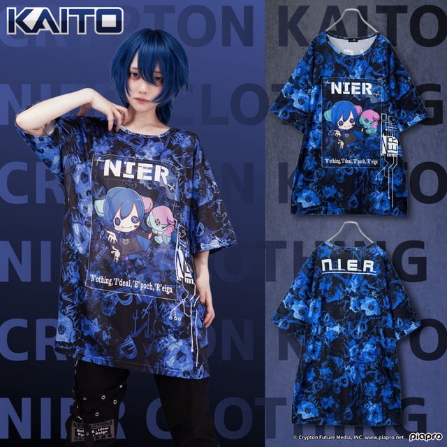 KAITO×ONEくん NIER ROSE HALF SLEEVE CUTSEW☆缶バッジ2個付き