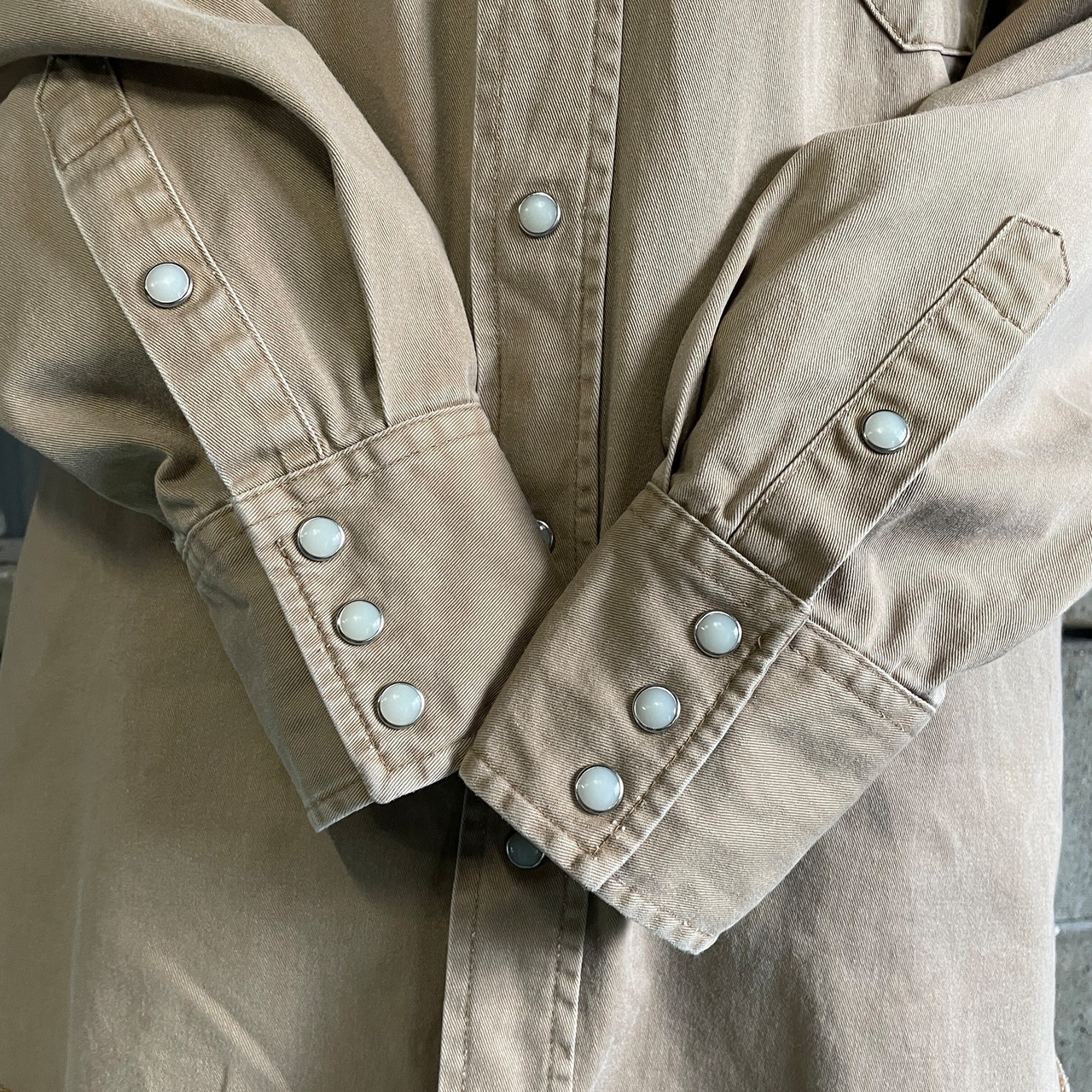 90年代〜 Wrangler ラングラー 無地 長袖 コットンツイル ウエスタン 