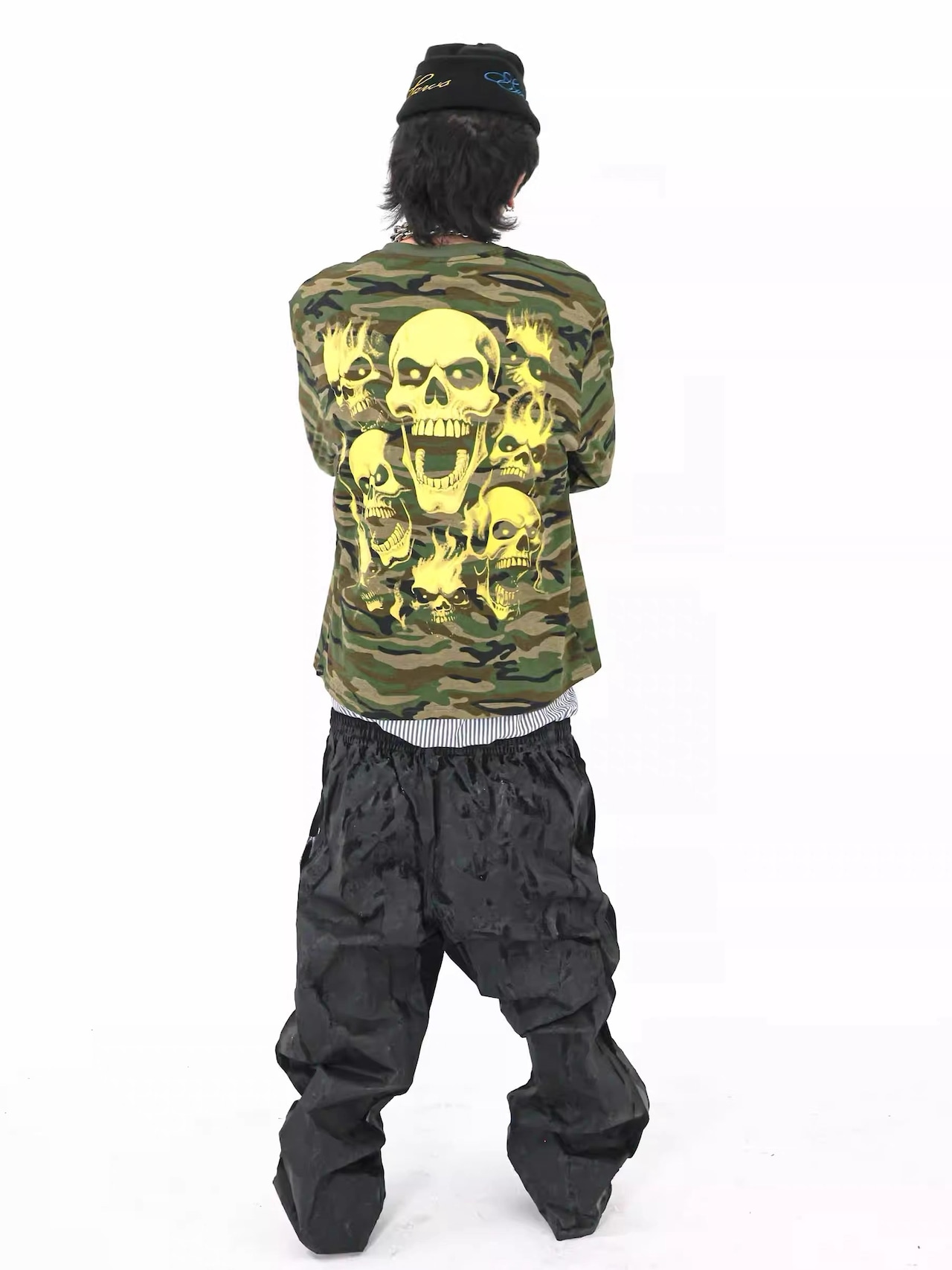 【SANSLAWS】Camo Skull Long Sleeve Tee