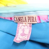 【フラメンコ衣装】ブルー CANELA PURA ワンピース ドレス 水色 青 ボランテ フリル 花柄 オレンジ 緑 カラフル 豪華 ダンス