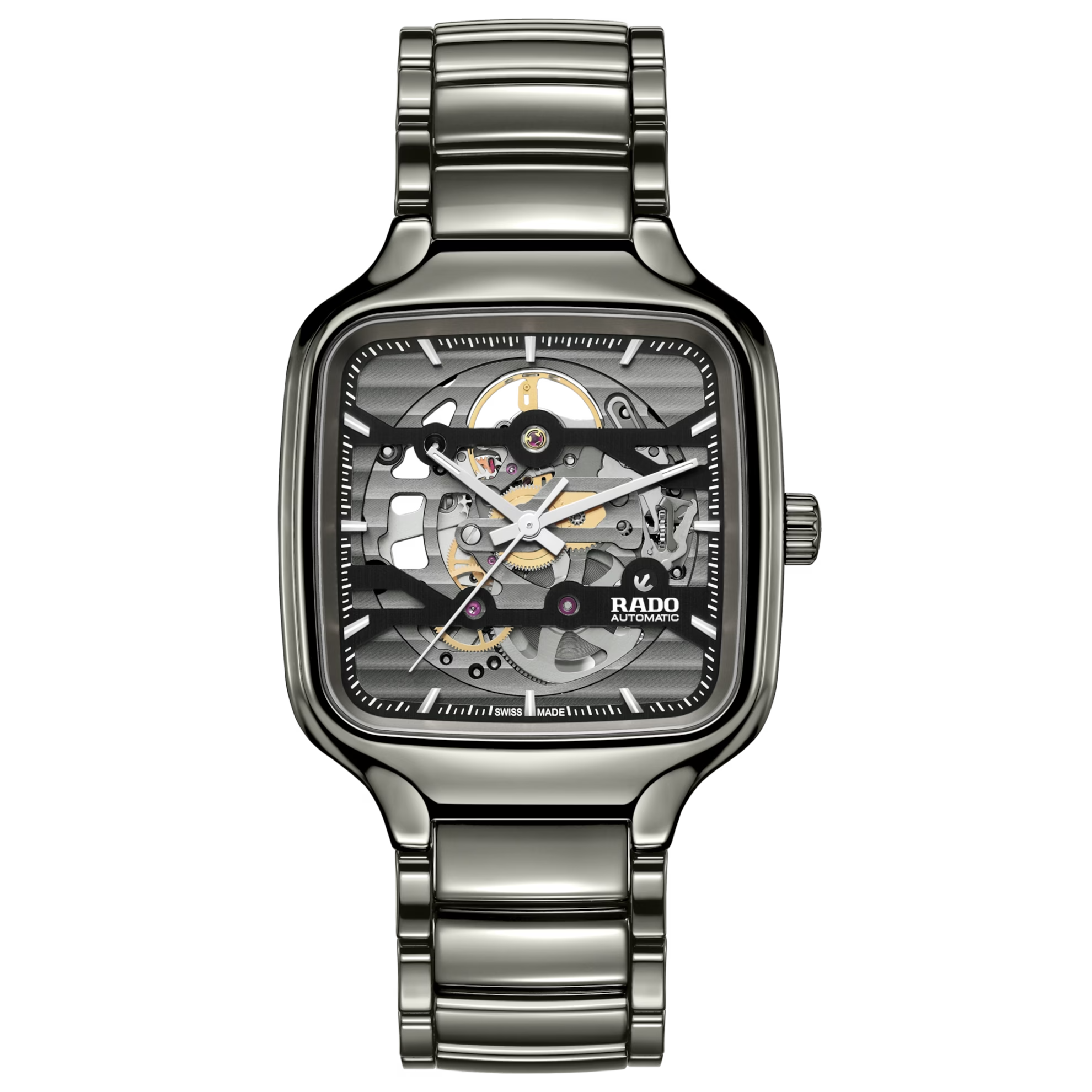 【RADO ラドー】True Square Automatic Skeleton トゥルースクエア スケルトン（プラズマ シルバー）／国内正規品 腕時計