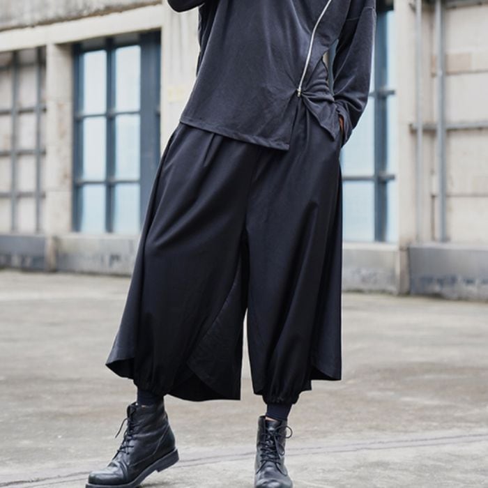 激安正規品 レッグジッパー Lサイズ 黒×白 ブラック メンズパンツ ズボン ストリート escolaconducaomoderna.pt