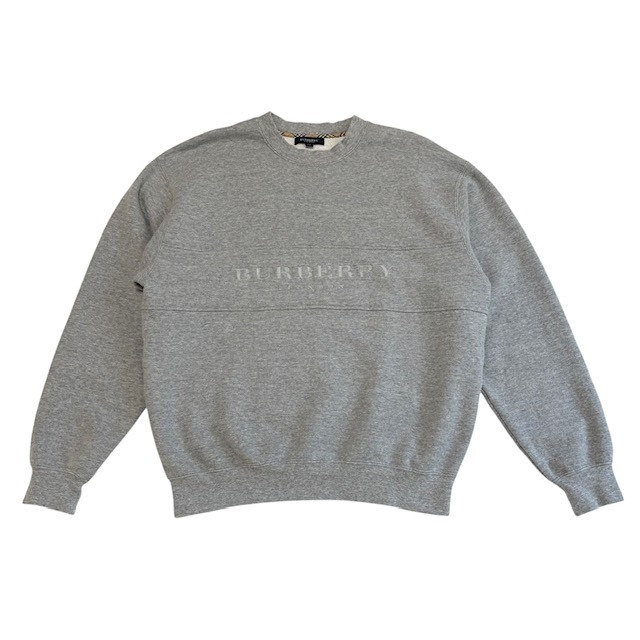 古着 バーバリーロンドン BURBERRY LONDON スウェット トレーナー クリーニング済み ライトグレー メンズ Mサイズ