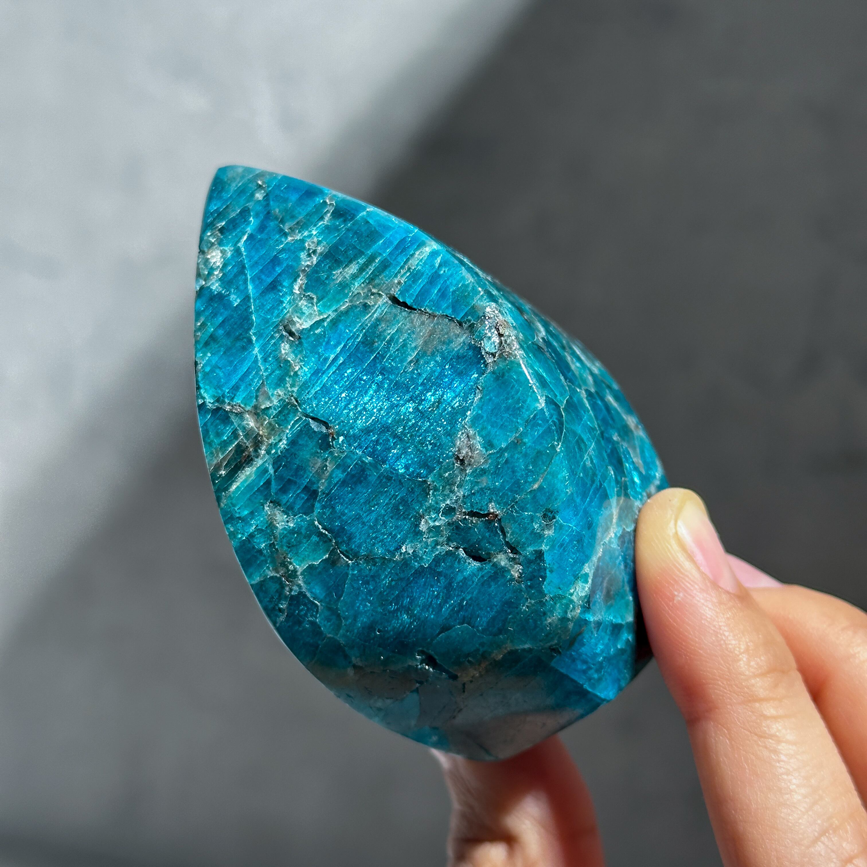 ブルーアパタイト フレイム型24◇ Blue Apatite ◇ 天然石・鉱物