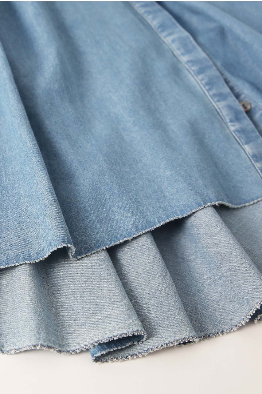 予約商品》〔SGN0779〕デニムピンタックブラウス / BLUE(大草直子さん