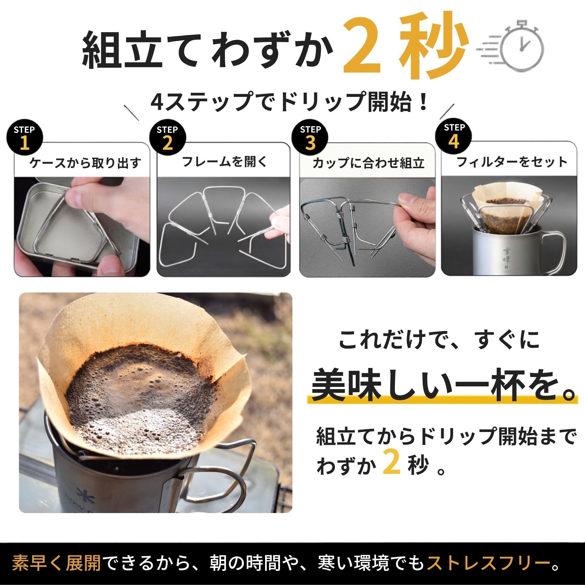 特許出願中】スタッキング U.L.コーヒードリッパー「ケースなし