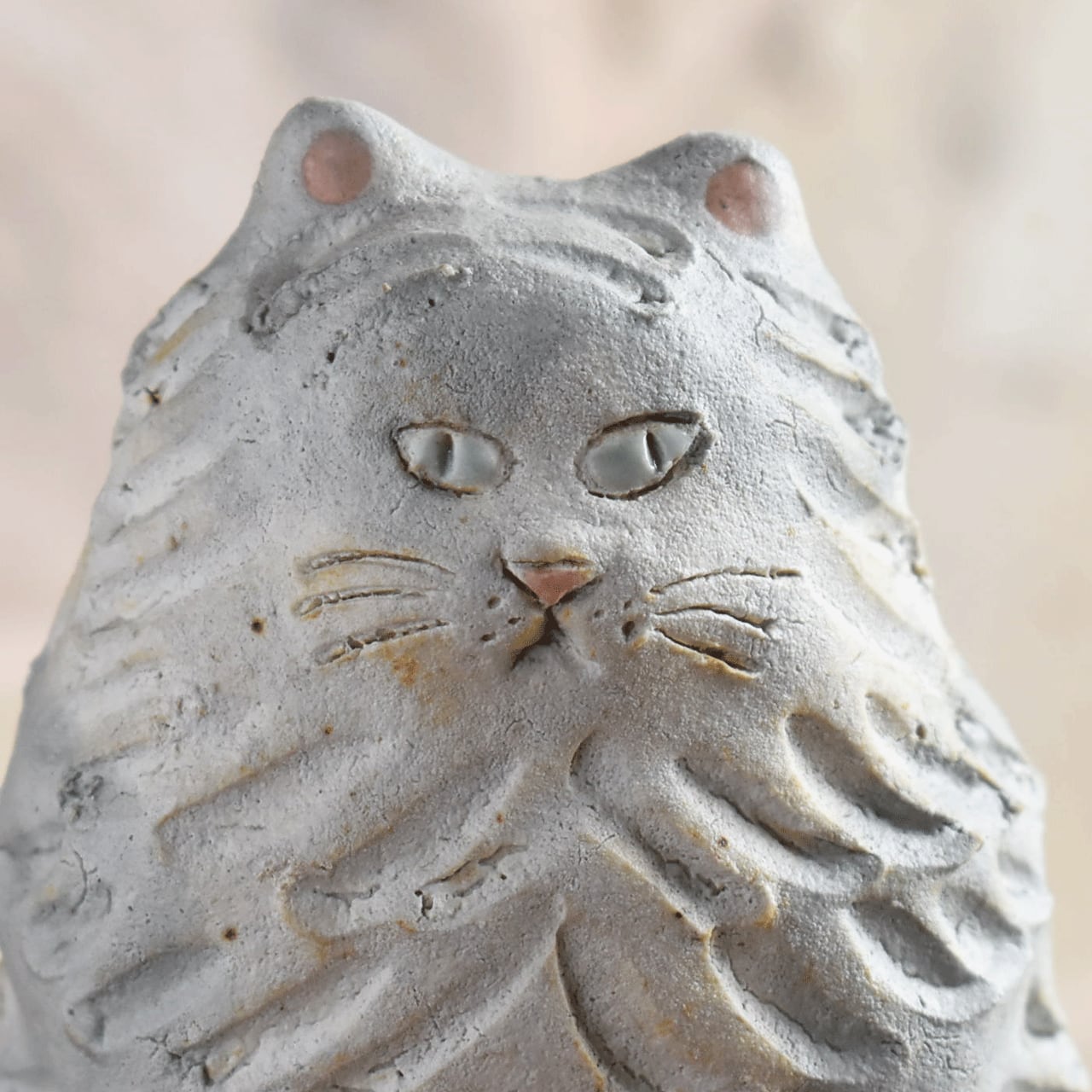 前川幸市　猫の置物　大きめのオブジェ　幸生窯 前川幸市 猫の置物 大きめのオブジェ 幸生窯 前川幸市 猫の