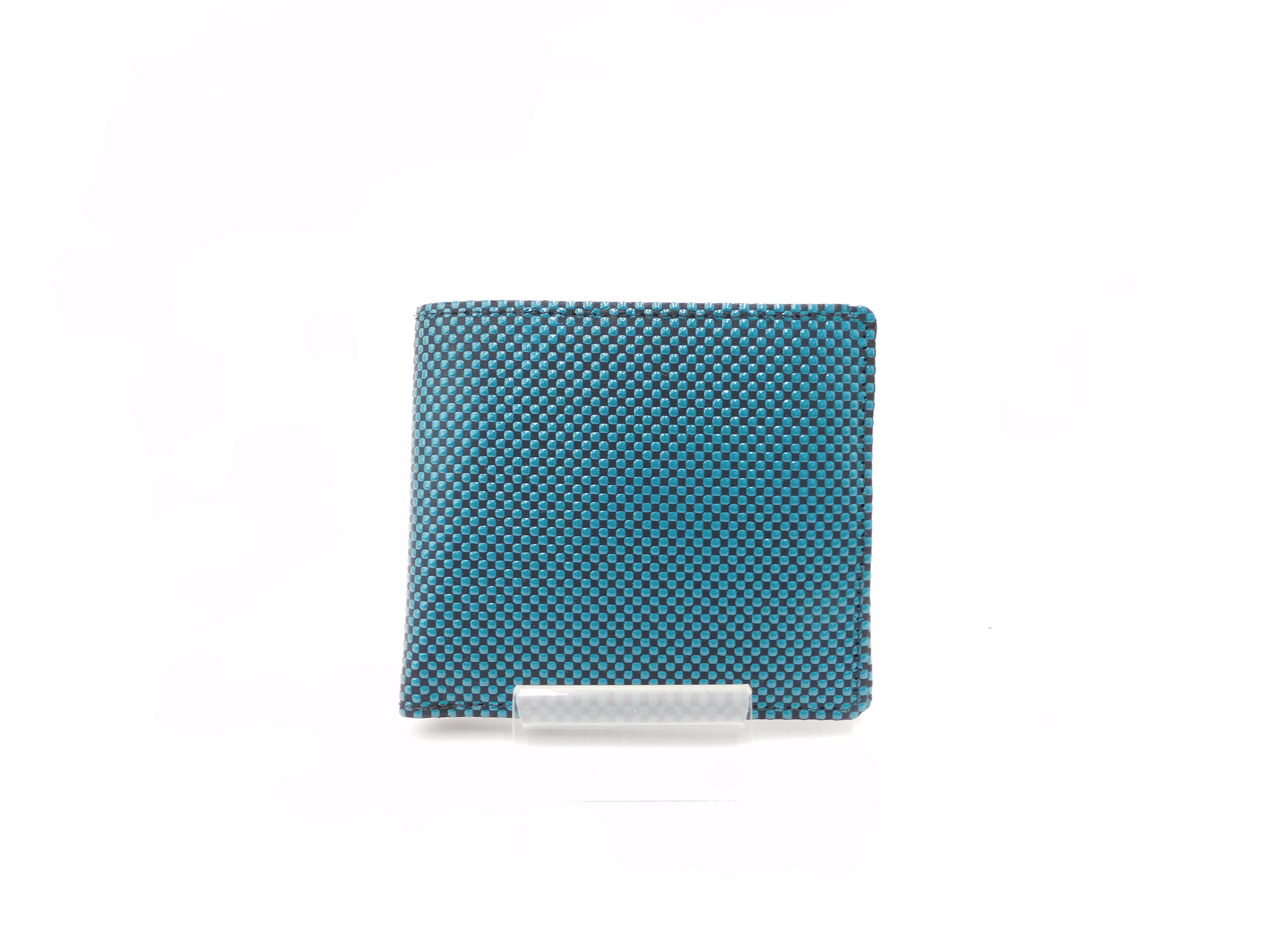 札入(小銭付) 黒/青 市松柄