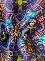 2WAYドロストスカート ブルー （ガーナ産上質ファブリック・日本縫製）｜ アフリカンファブリック アフリカンプリント アフリカンバティック  アフリカ布 パーニュ キテンゲ