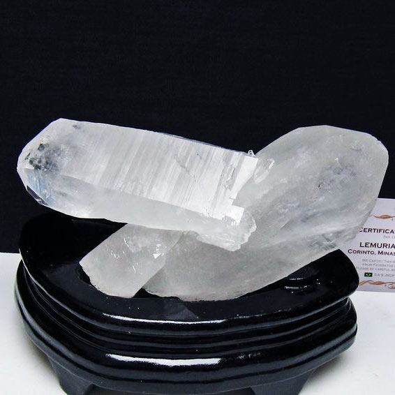 水晶 クラスター 原石 ブラジル ミナスジェライス州 コリント産 レムリアンシード 一点物 台座付属 182-8082