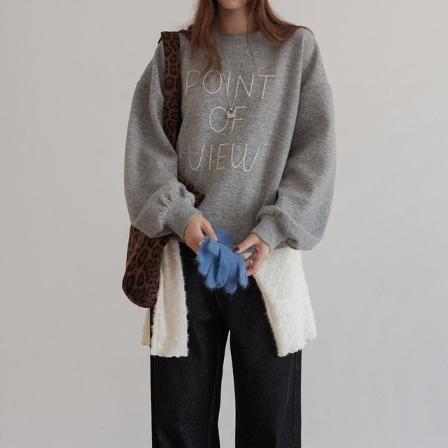 刺繍ロゴ クルーネックスウェット　B0286