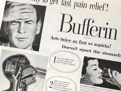 【Vintage】Bufferin 雑誌切り抜き 1952年 The Saturday Evening Post /C023-17