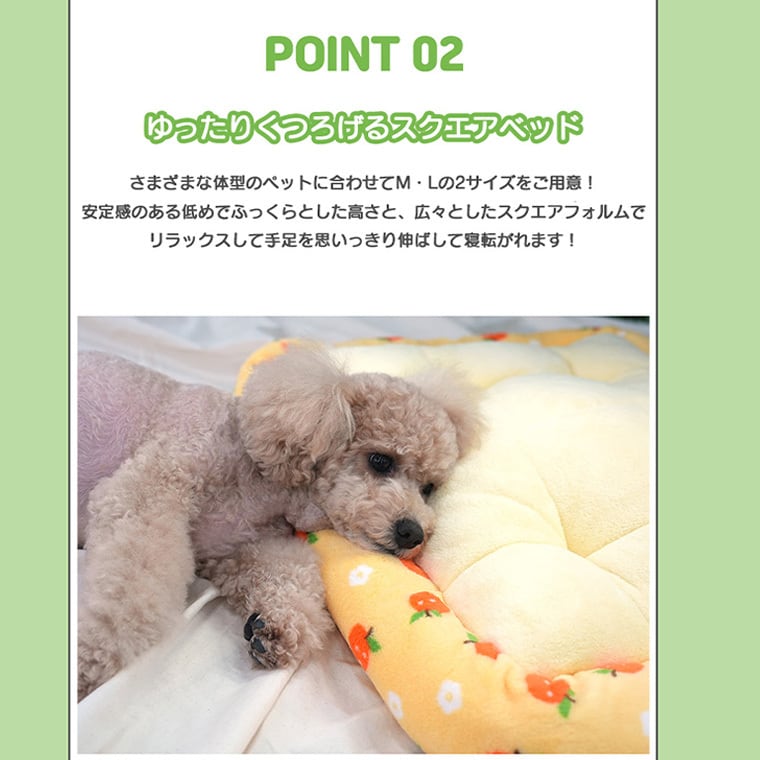 tangerine bed L size / 犬用 ベッド スクエア Lサイズ ふんわり 冬 クッション 滑り止め 韓国 ペットベッド 大型犬 中型犬 犬 ハウス 柔らか ふわふわ ソファー ボア もこもこ可愛い
