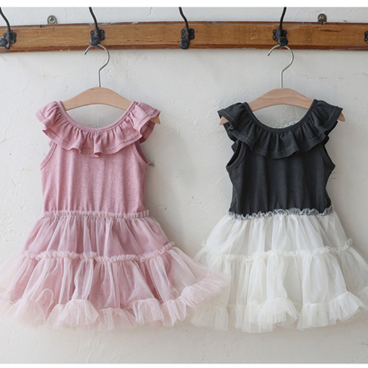 夏パッチワークメッシュワンピース