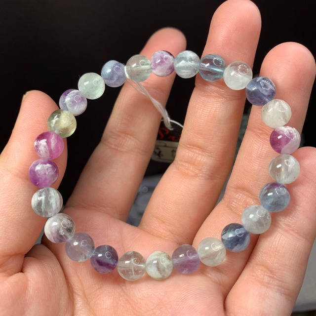 2色合い綺麗✩エンジェルフェザーフローライトブレスレット