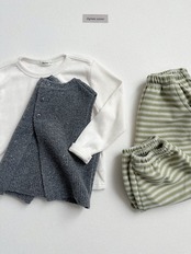 〖取寄〗韓国子供服 / 26winter / Digreen / チェリーストライプジョガーパンツ / キッズ / 冬服 *S~2XL*