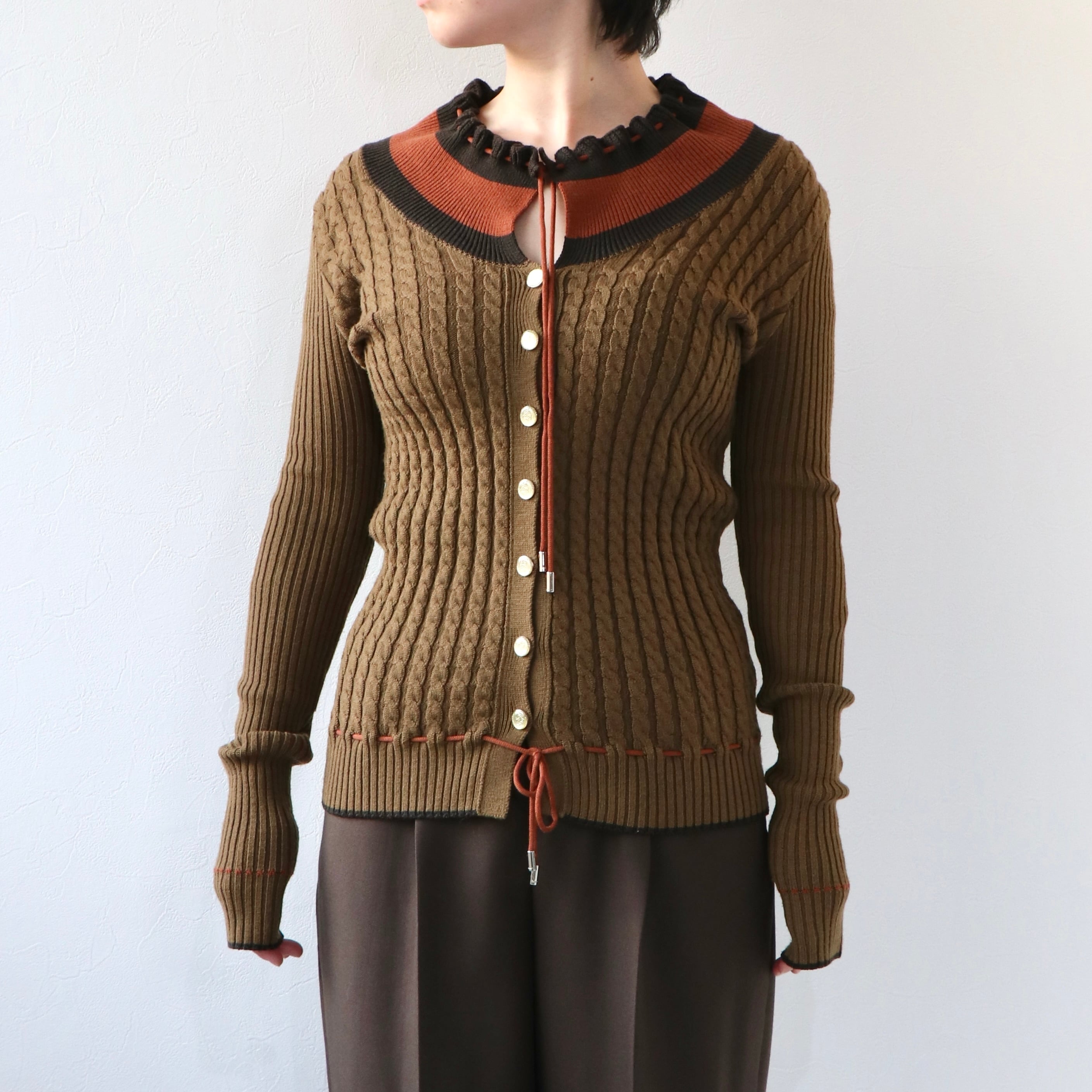 12/10掲載 GUCCI セーター カーディガン ウール ブラウン グッチ