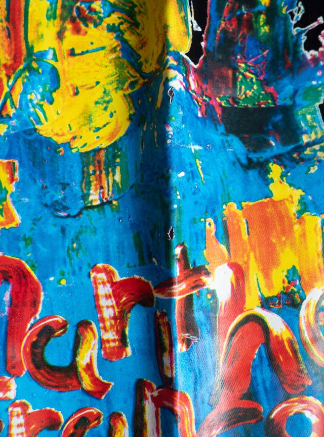 "Marithe Francois Girbaud" 1990s Painted baggy denim pants