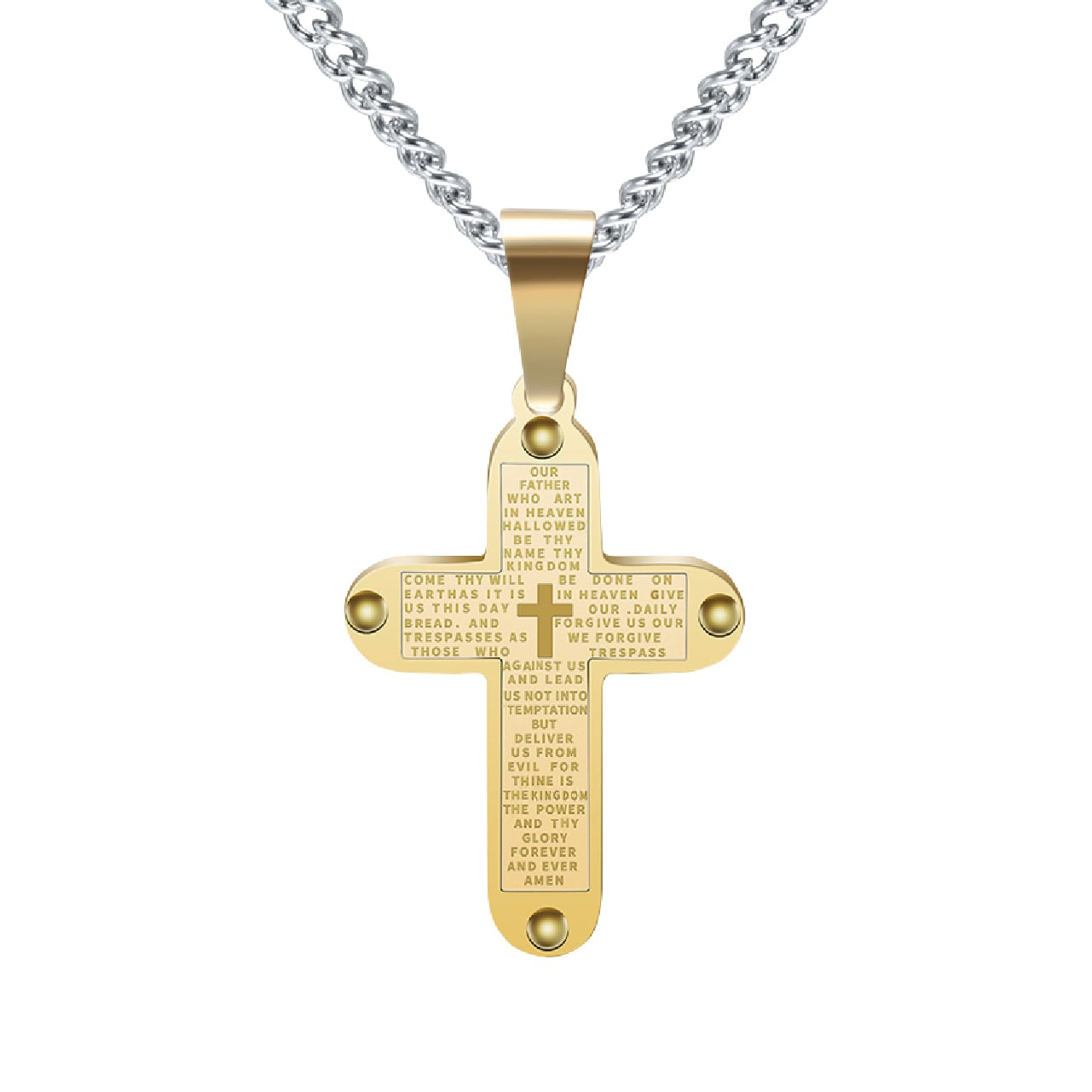 開運アクセサリー ネックレス 十字架（ゴールド） クロス 聖書 加護
