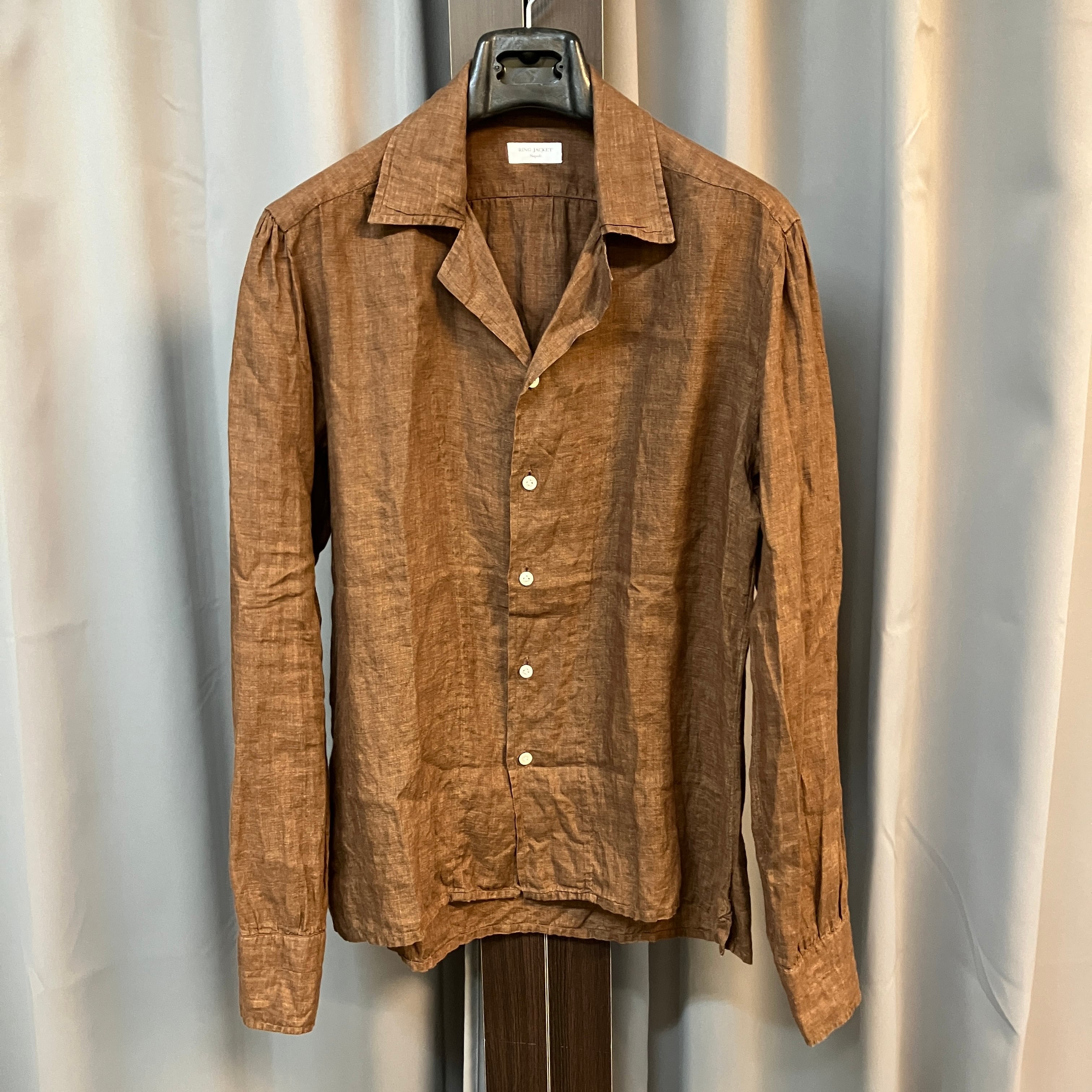 RING JACKET NAPOLI ジャケット ブルゾン M ブラウン リネン RING JACKET NAPOLI LINEN SHIRT BROWN 《M》 | safarionline