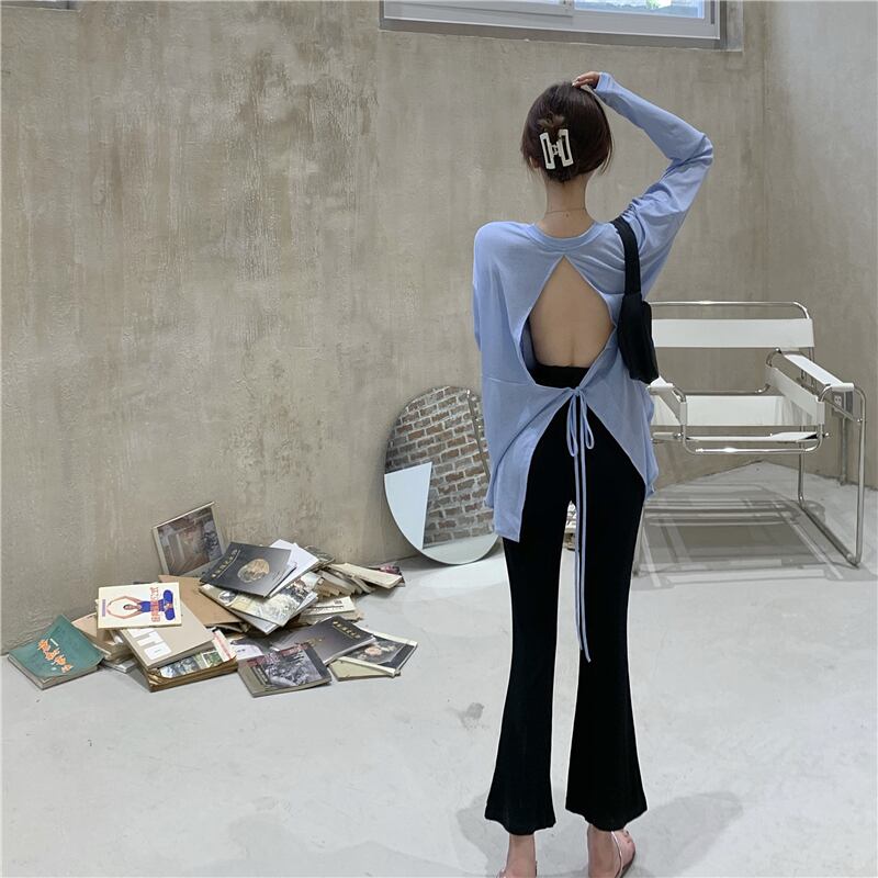 ブラックアイスシルクワイドレッグフレアパンツレディース初秋ルーズ&シンハイウエストカジュアルパンツ2020新作シンパンツ ブラックストロベリース58251898176