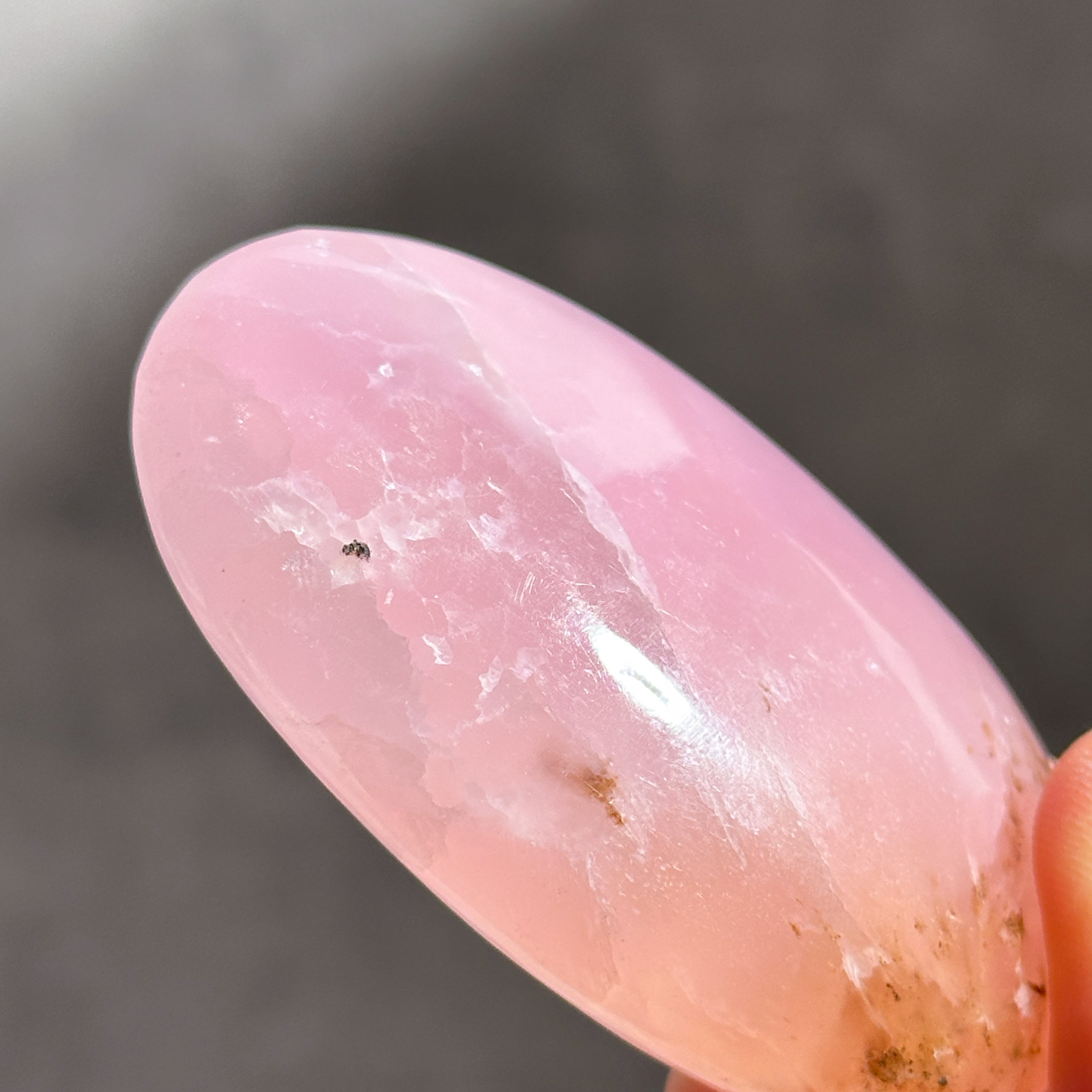 ピンクアラゴナイトパーム1点限りNo.669 ピンクアラゴナイト パームストーン 73◇Pink Aragonite Palm Stone