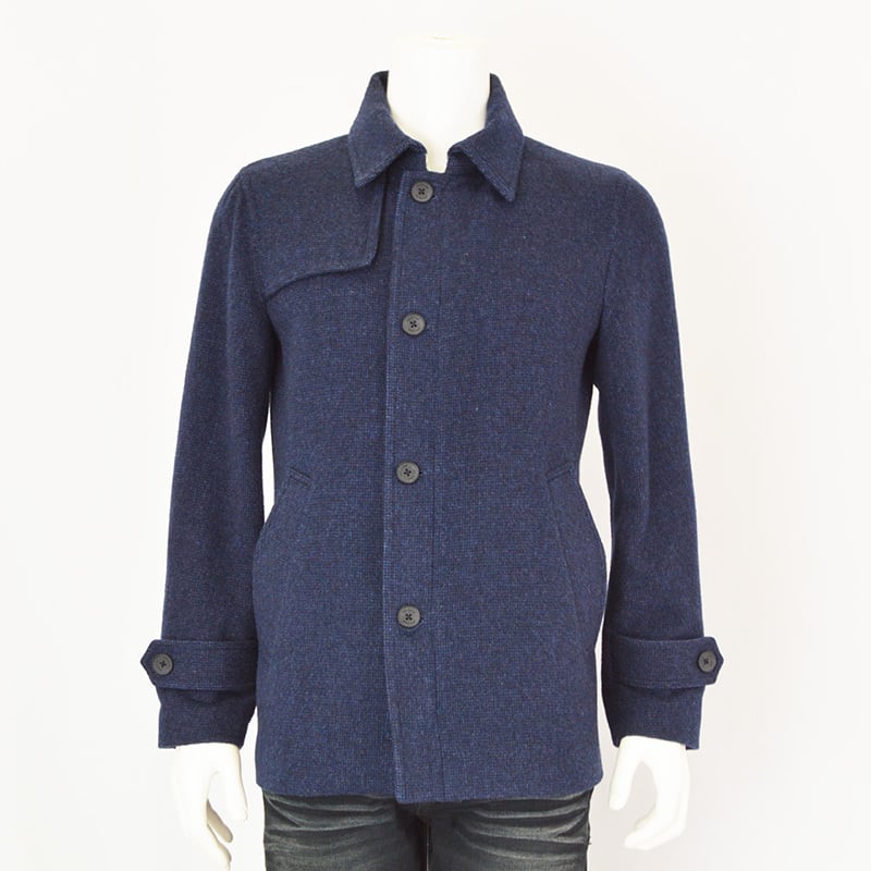 TETE HOMME テットオム スタンドカラーコート M ネイビー メンズ