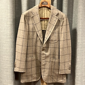ORAZIO LUCIANO WOOL WINDOW PANE JACKET 44