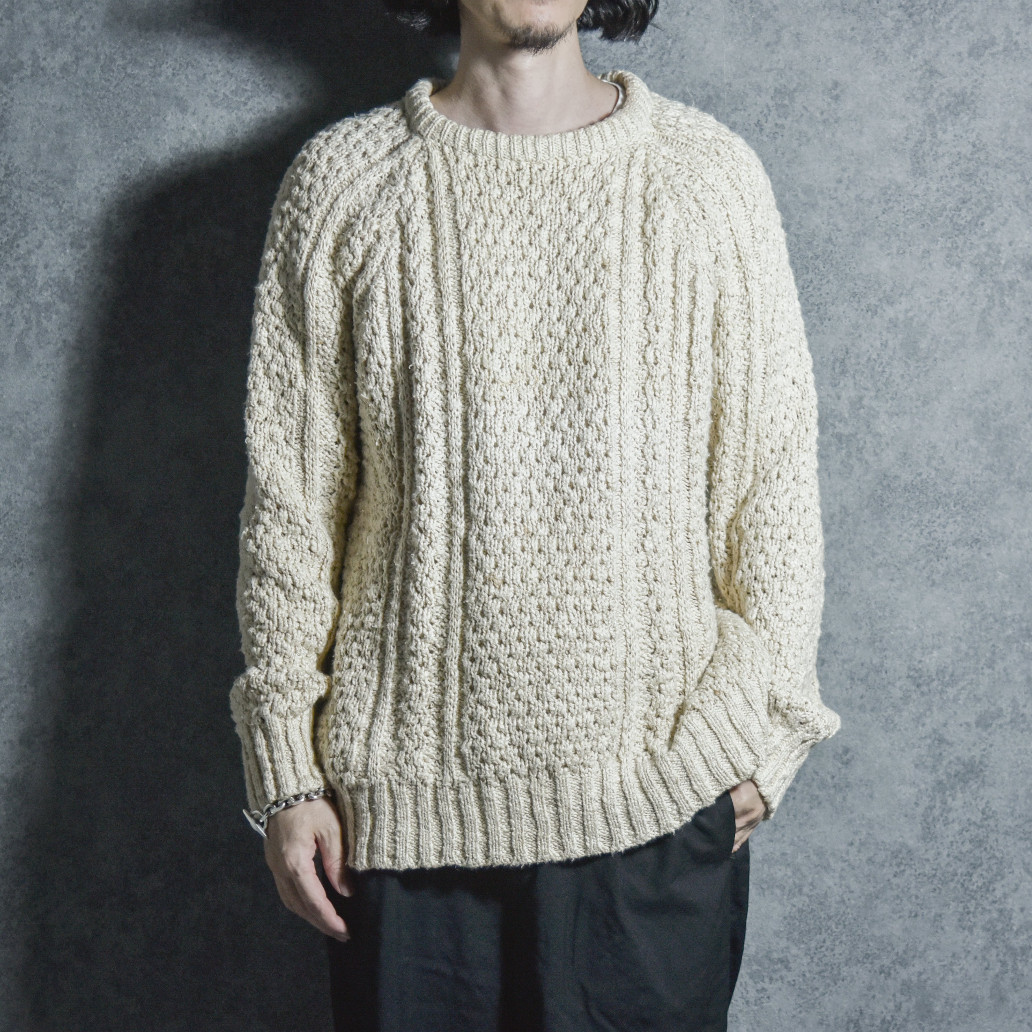 イヴ・サンローラン ニット ポロシャツ DEAD STOCK】80-90s Yves Saint Lauren Long-sleeve Knit Polo Shirts