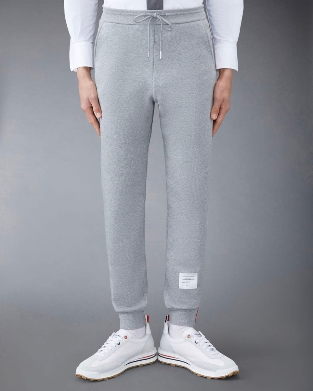 THOM BROWNE】ライトグレー ループバックジャージー バーティカル 