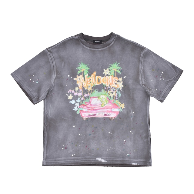 【WE11DONE】CHARCOAL DIRTY PAINTING T-SHIRT