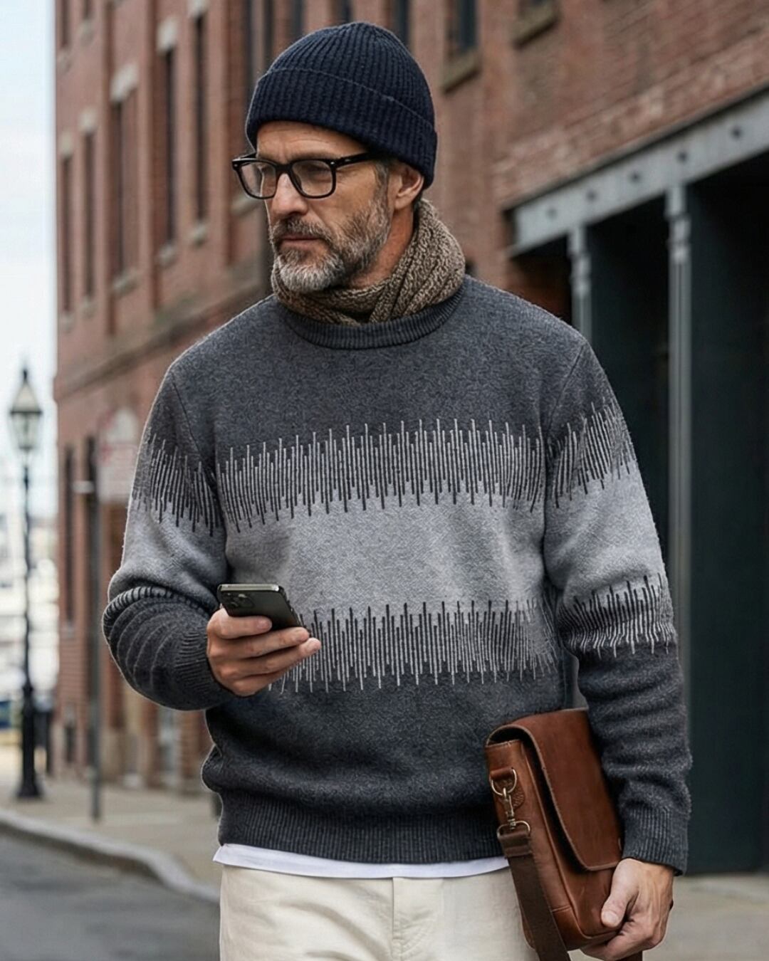 グラデーション パターンニット 3色 A0107