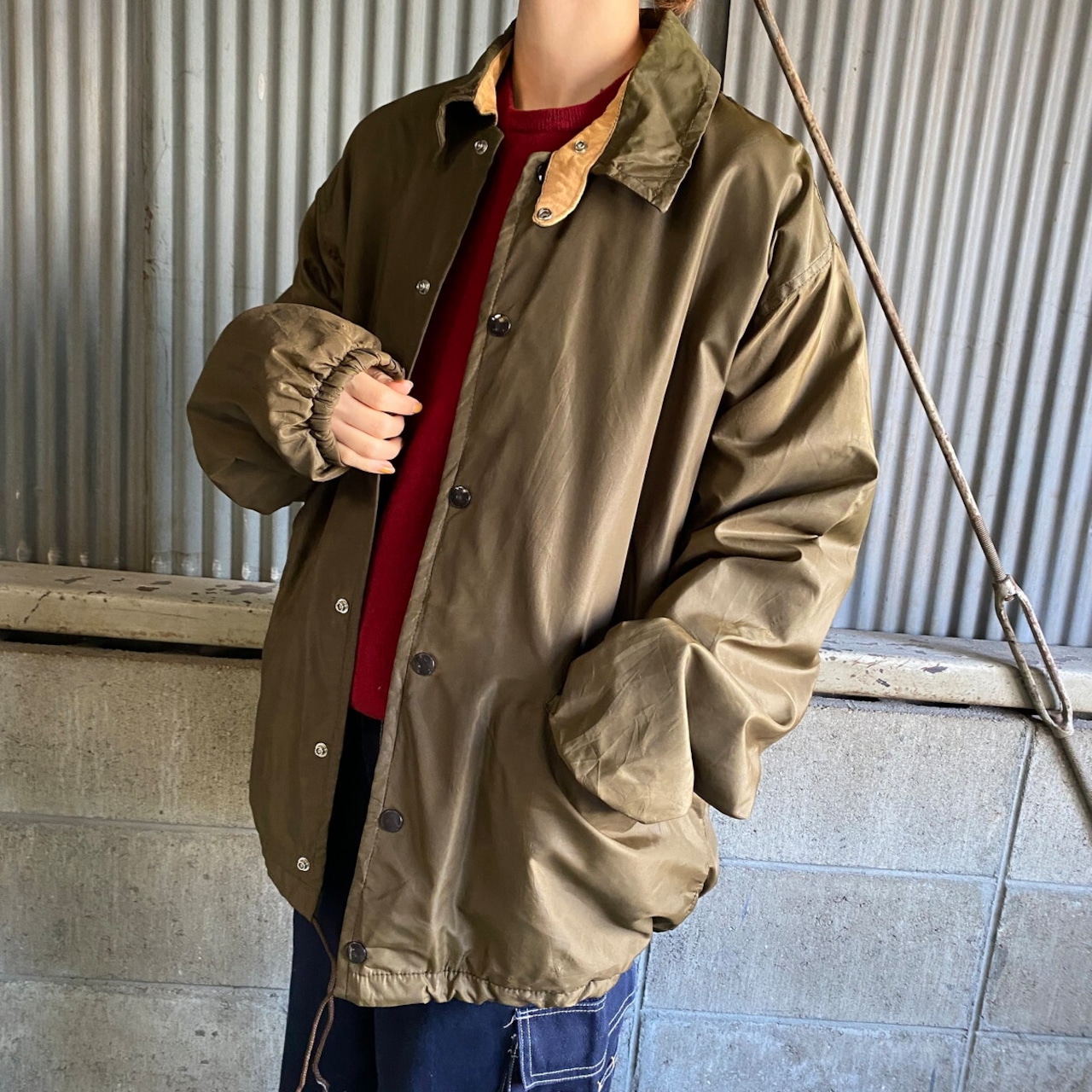 USA製 L.L.Bean エルエルビーン 80年代 チンスト ナイロンコーチ  