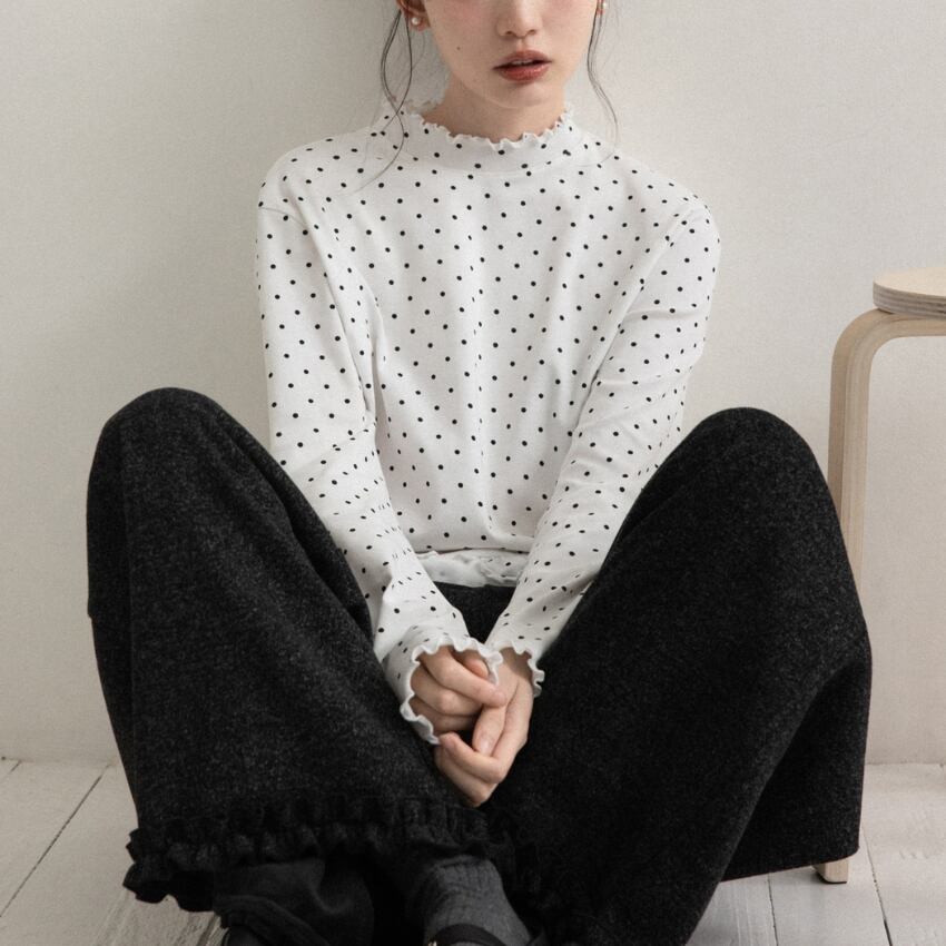 frill-neck panel-design top　J00433