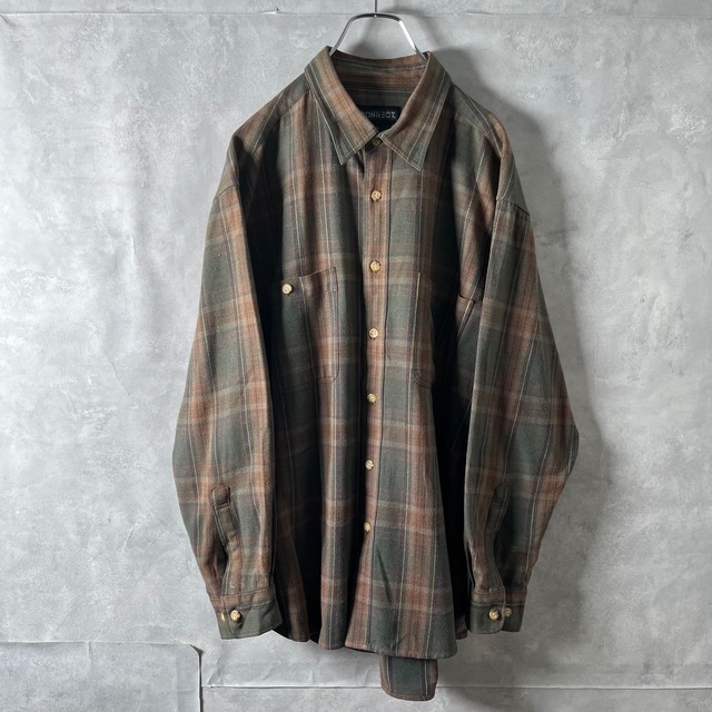 #6140 check pattern acrylic cotton shirt