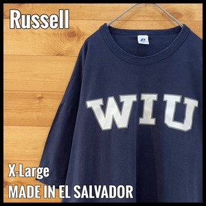 【Russell】カレッジ WIU ウェスタンイリノイ大学  Tシャツ ロゴ プリント XL ビッグサイズ US古着 アメリカ古着