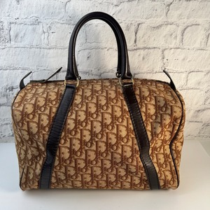【最終処分SALE】Diorトロッター キャンバス ハンドバッグ ブラウン A-8926