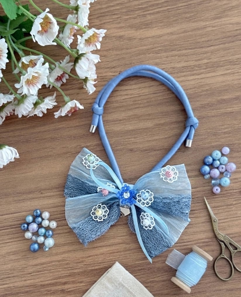 予約【lebooleboo】petal ribbon (Blue)