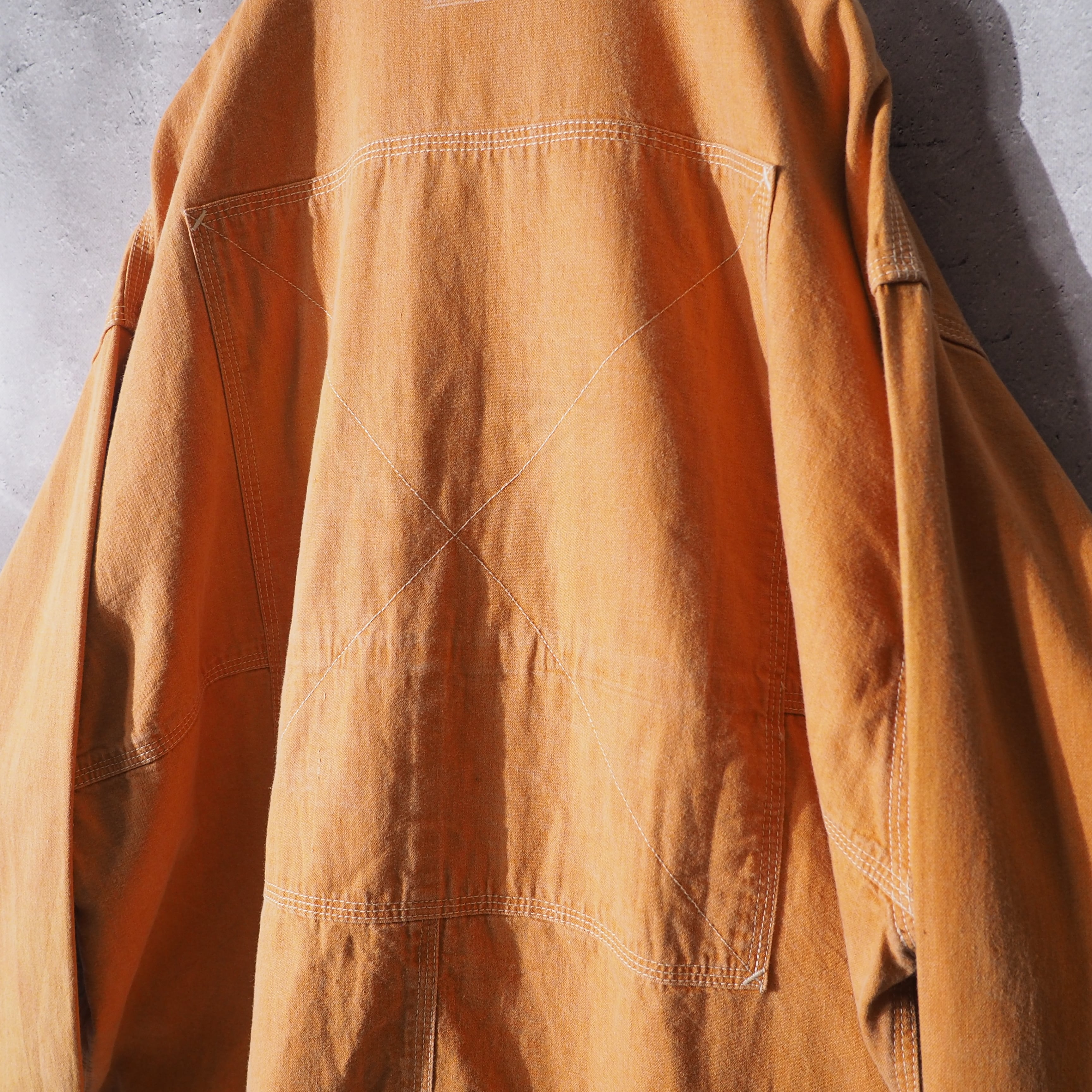 1990s " HAI SPORTING GEAR - ISSEY MIYAKE " Orange Pleats Design Vintage Loose Jacket