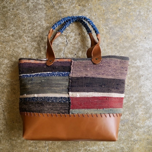 ●▲■×"BORO" 裂き織りVintage Tote Bag