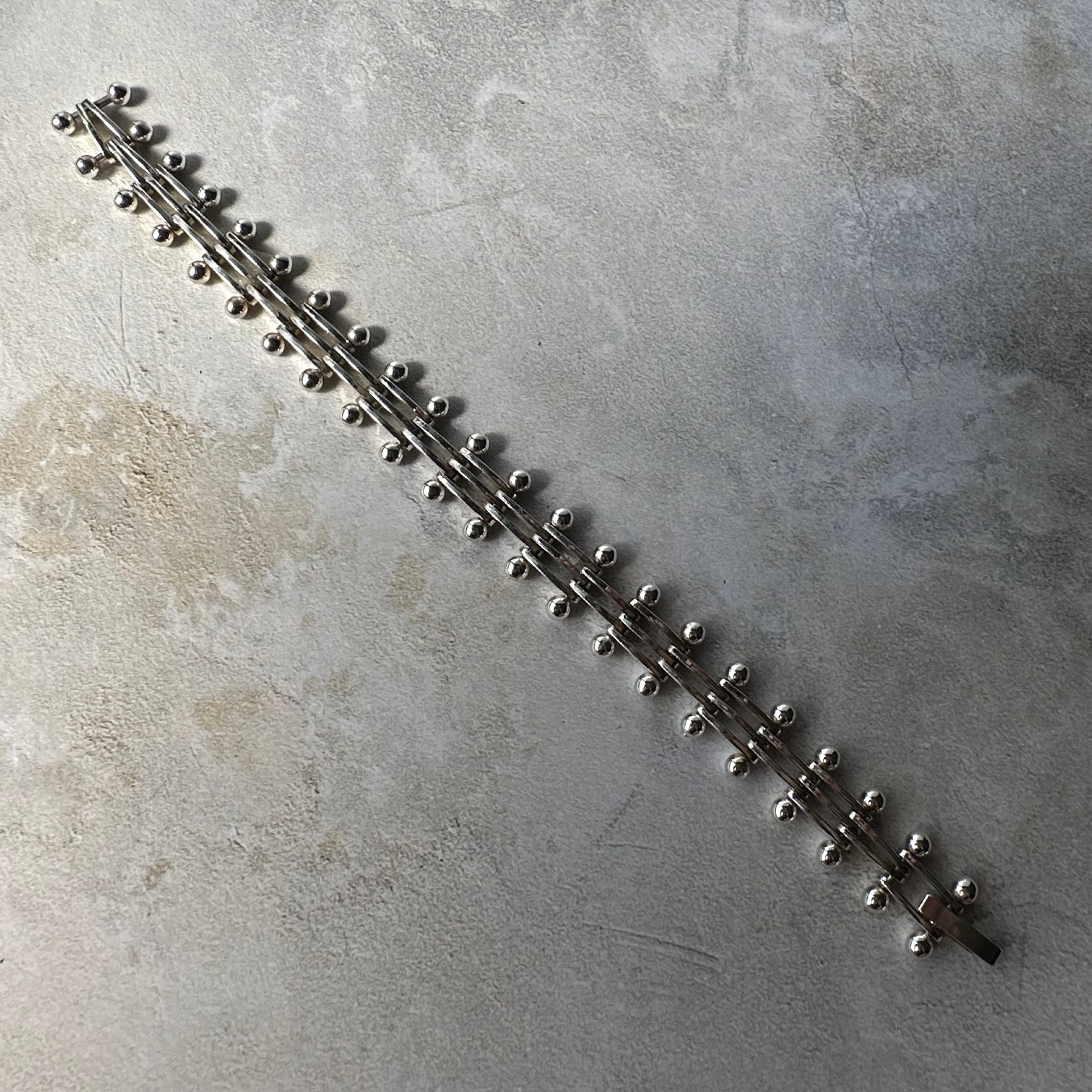 Vintage Modernist Link Bracelet Silver925 Made in Mexico