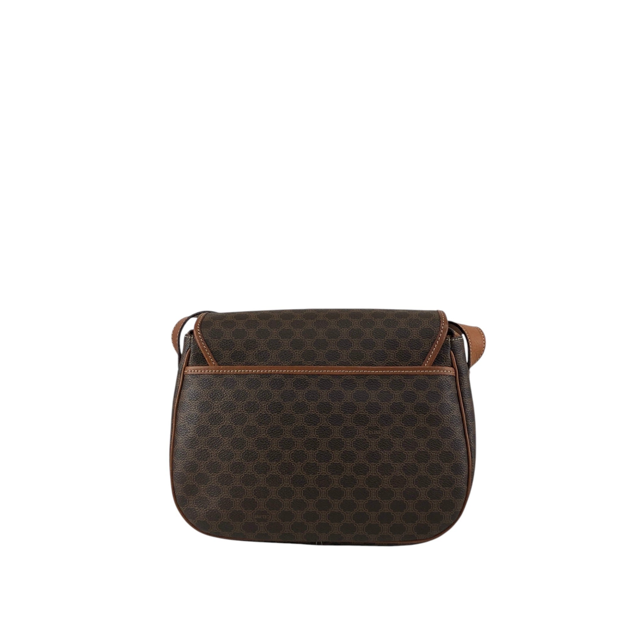 CELINE セリーヌ マカダム ショルダーバッグ ブラウン ブラゾン型押し
