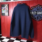 Hard Rock CAFE ハーフジップスウェット ネイビー ワッペン XL