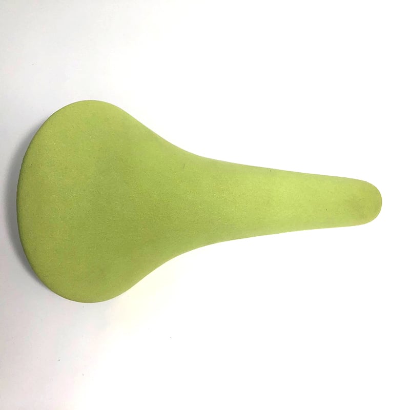 自転車サドル スポーツバイク仕様 薄型 ホワイト緑ライン 自転車