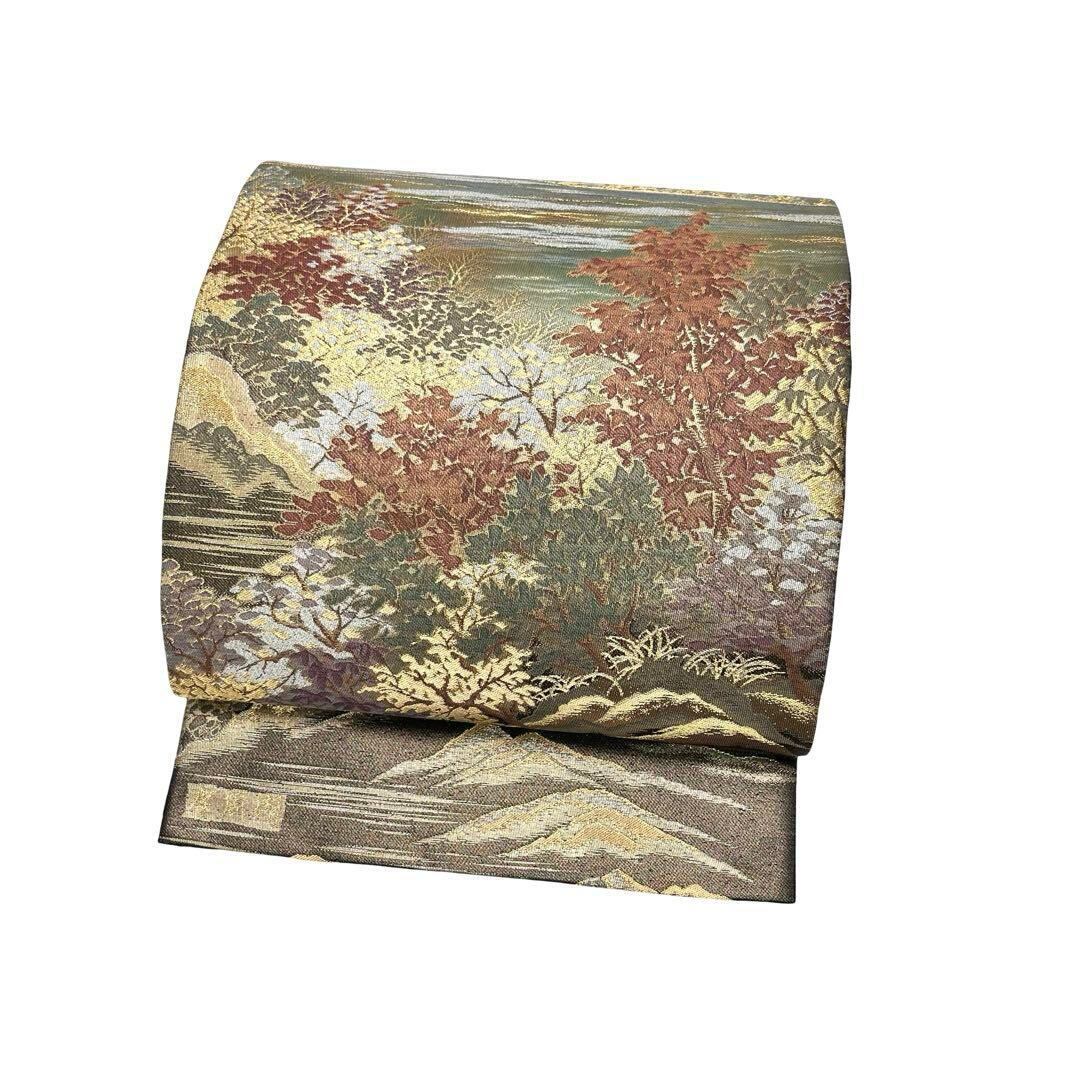 袋帯 引箔日本百景 摩周湖 風景柄 金銀糸 フォーマル O-4269  