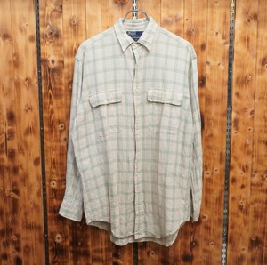 90s ralphlauren linen cotton リネン　コットン　シャツ　S/ラルフローレン