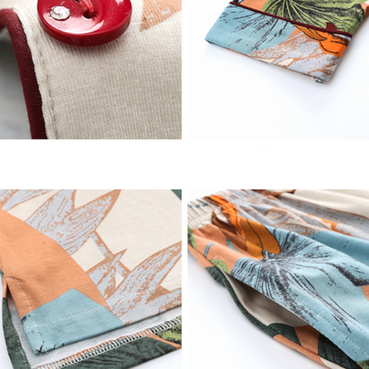 ボタニカルプリント長袖パジャマ W00869