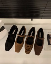 Strap Square Toe Flat Pumps L0105