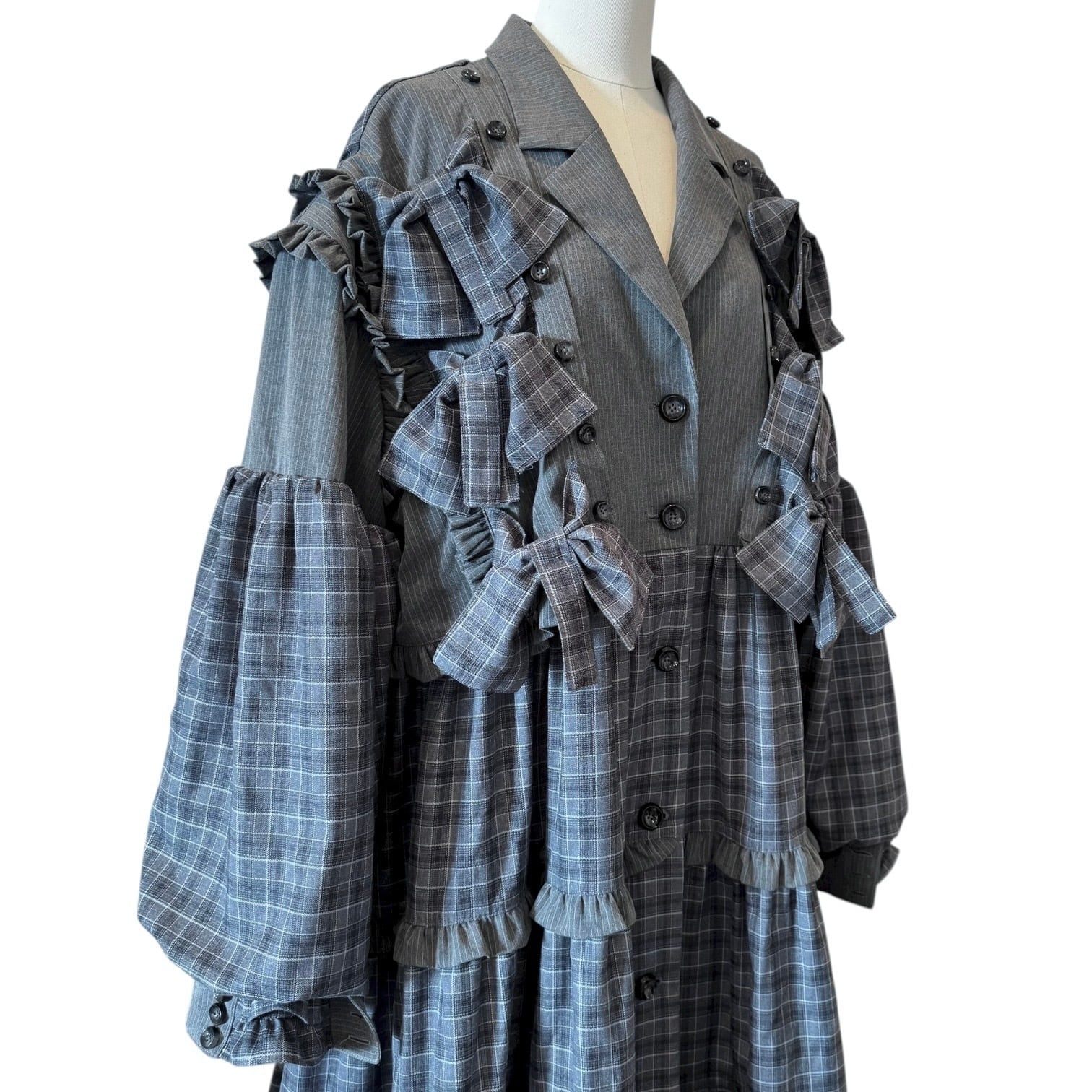 リボンドッキングスーツワンピース GRAY